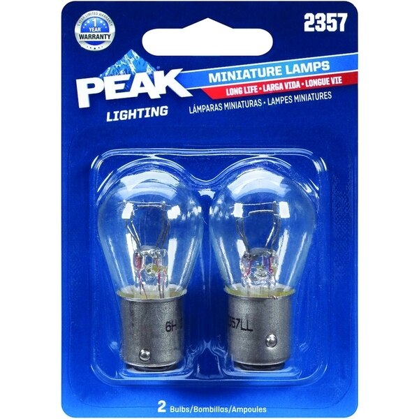 2357LL-BPP Miniature Automotive Bulb, 12.8 V, 29 W, Incandescent Lamp, Bayonet, Clear